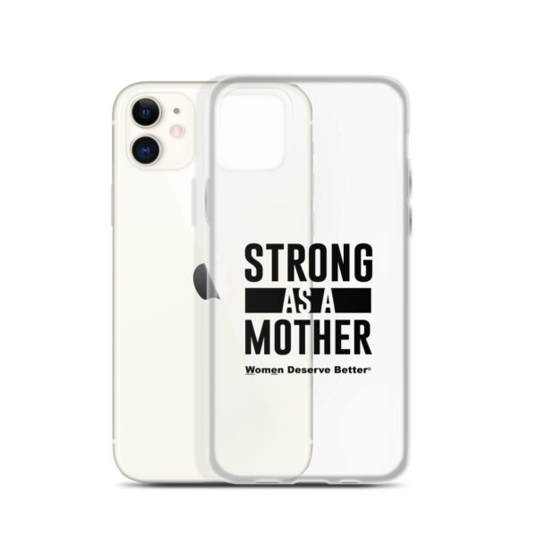 Strong as a Mother Clear Case for iPhone® Black Text - Image 7