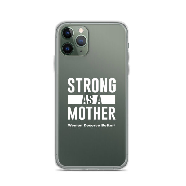 Strong as a Mother Clear Case for iPhone® White Text