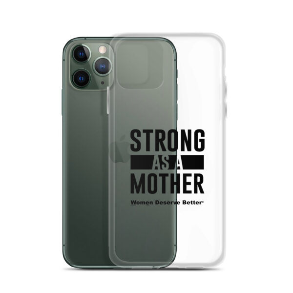 Strong as a Mother Clear Case for iPhone® Black Text - Image 5