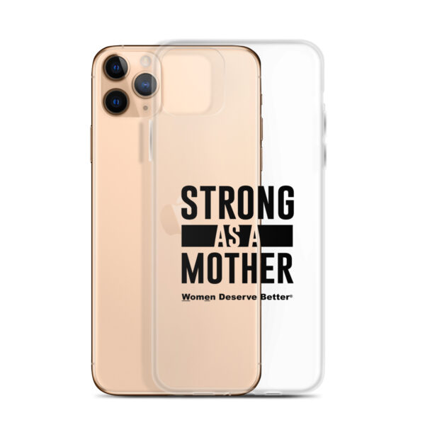 Strong as a Mother Clear Case for iPhone® Black Text - Image 3