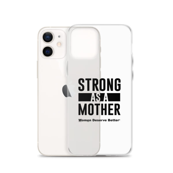 Strong as a Mother Clear Case for iPhone® Black Text - Image 15