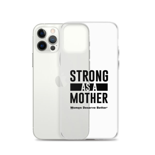 Strong as a Mother Clear Case for iPhone® Black Text - Image 13