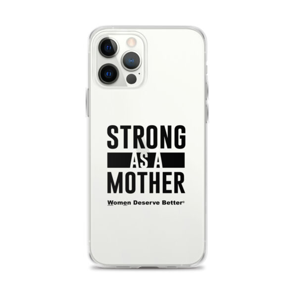 Strong as a Mother Clear Case for iPhone® Black Text - Image 10