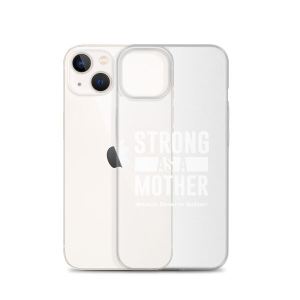 Strong as a Mother Clear Case for iPhone® White Text - Image 22