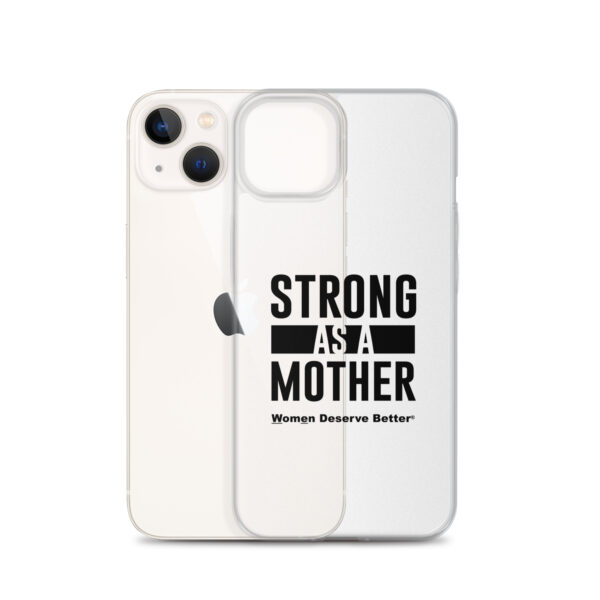 Strong as a Mother Clear Case for iPhone® Black Text - Image 23