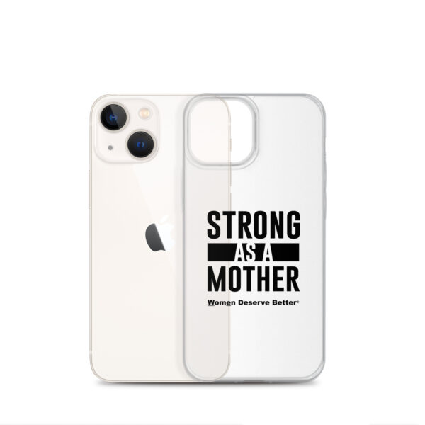 Strong as a Mother Clear Case for iPhone® Black Text - Image 17