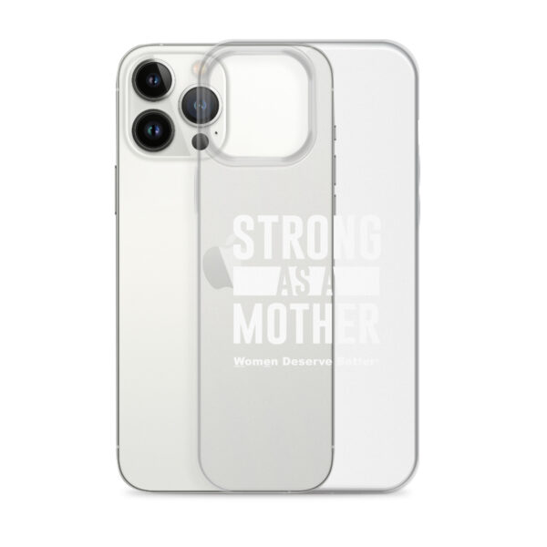 Strong as a Mother Clear Case for iPhone® White Text - Image 18