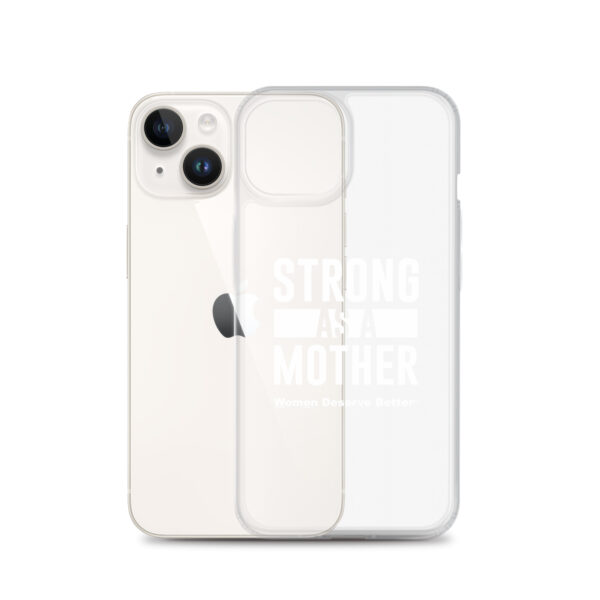 Strong as a Mother Clear Case for iPhone® White Text - Image 30