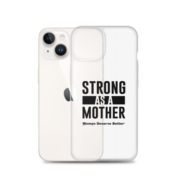 Strong as a Mother Clear Case for iPhone® Black Text - Image 31