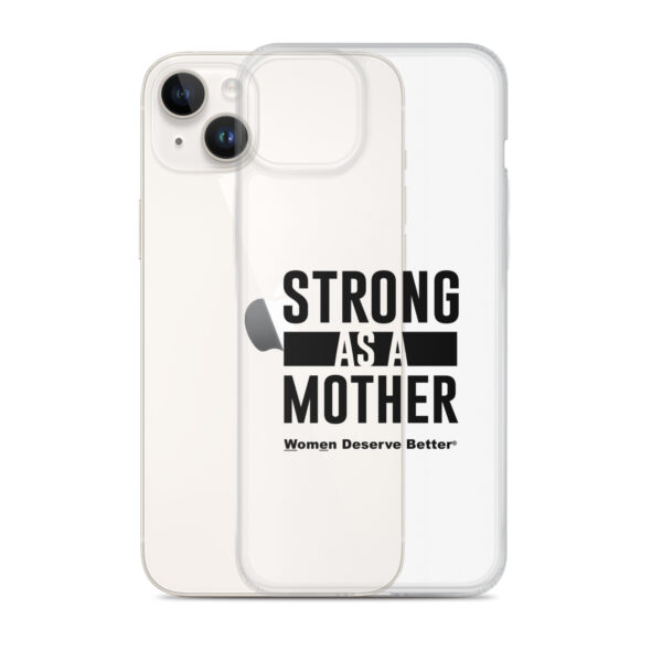 Strong as a Mother Clear Case for iPhone® Black Text - Image 25