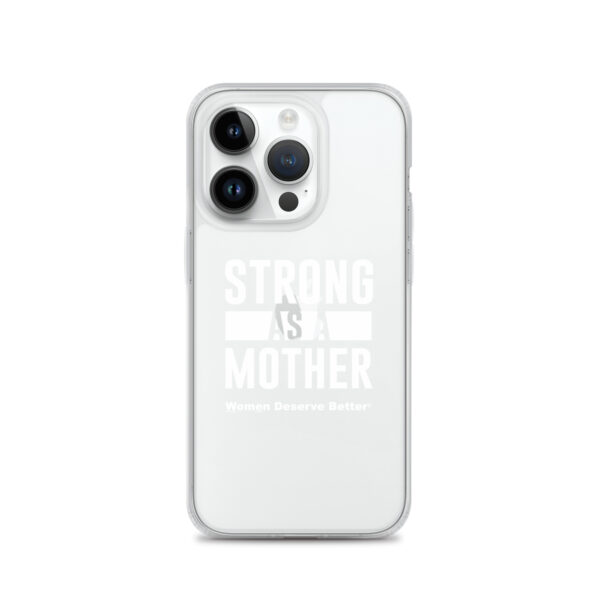 Strong as a Mother Clear Case for iPhone® White Text - Image 27