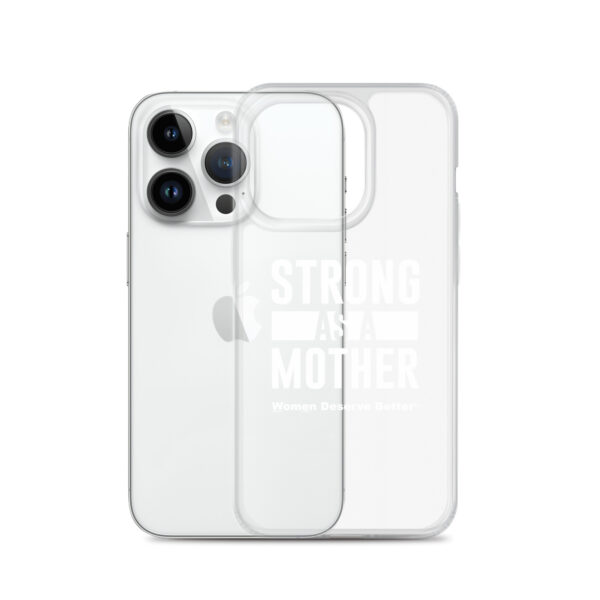 Strong as a Mother Clear Case for iPhone® White Text - Image 28