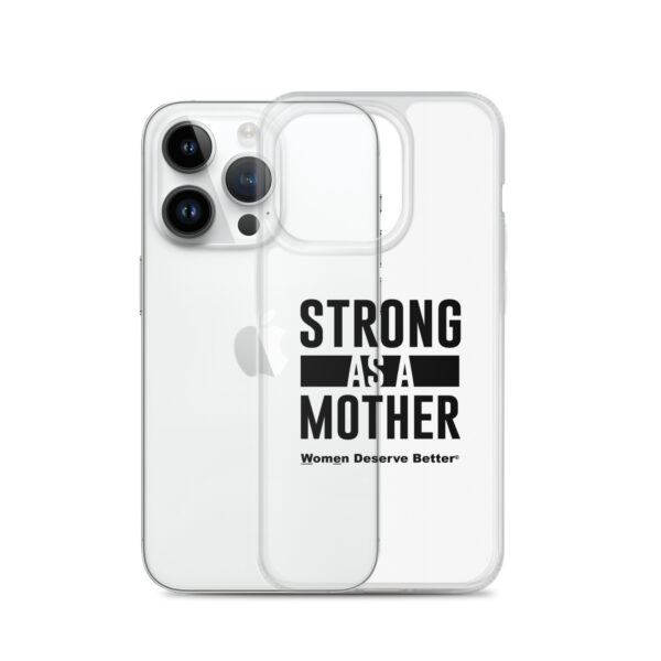 Strong as a Mother Clear Case for iPhone® Black Text - Image 29