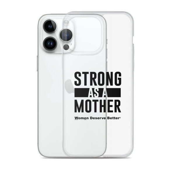 Strong as a Mother Clear Case for iPhone® Black Text - Image 27