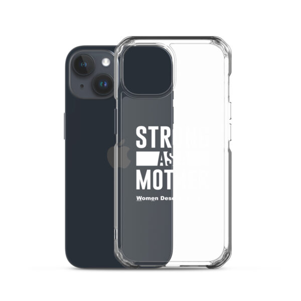 Strong as a Mother Clear Case for iPhone® White Text - Image 38