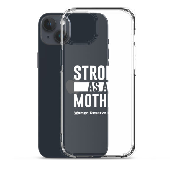 Strong as a Mother Clear Case for iPhone® White Text - Image 32