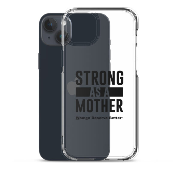 Strong as a Mother Clear Case for iPhone® Black Text - Image 33