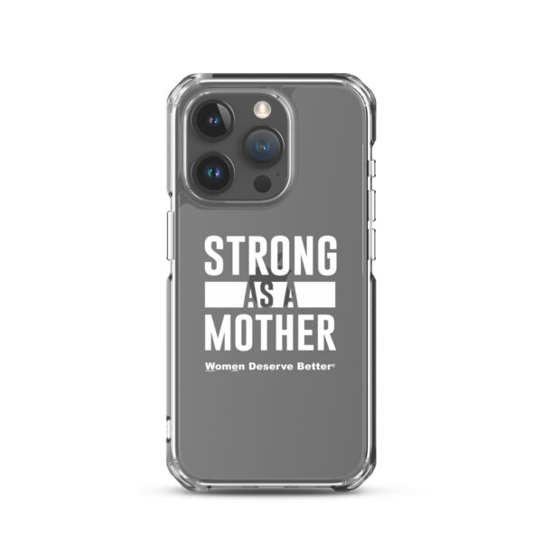 Strong as a Mother Clear Case for iPhone® White Text - Image 35