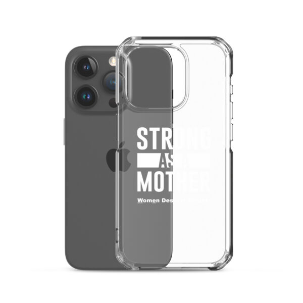 Strong as a Mother Clear Case for iPhone® White Text - Image 36