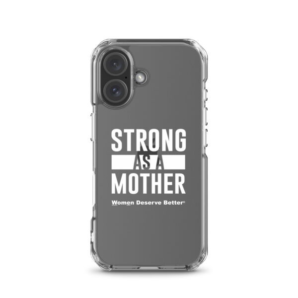 Strong as a Mother Clear Case for iPhone® White Text - Image 45