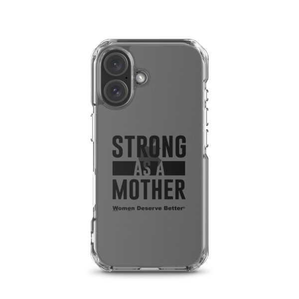 Strong as a Mother Clear Case for iPhone® Black Text - Image 46