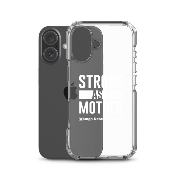 Strong as a Mother Clear Case for iPhone® White Text - Image 46