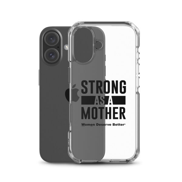 Strong as a Mother Clear Case for iPhone® Black Text - Image 47