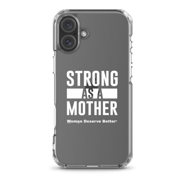 Strong as a Mother Clear Case for iPhone® White Text - Image 39