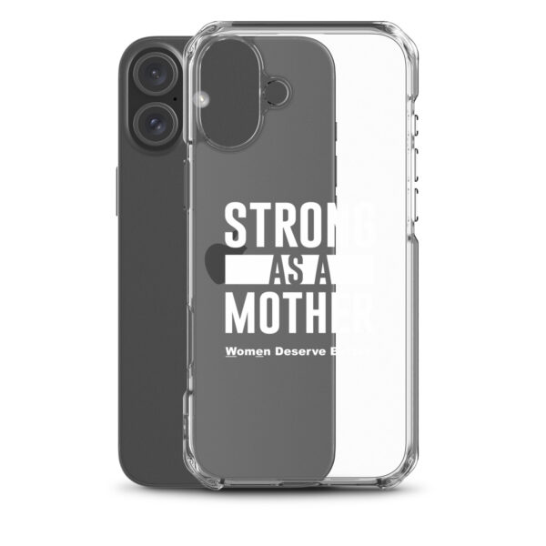 Strong as a Mother Clear Case for iPhone® White Text - Image 40