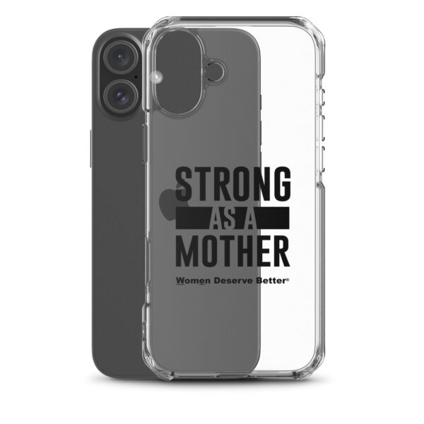 Strong as a Mother Clear Case for iPhone® Black Text - Image 41