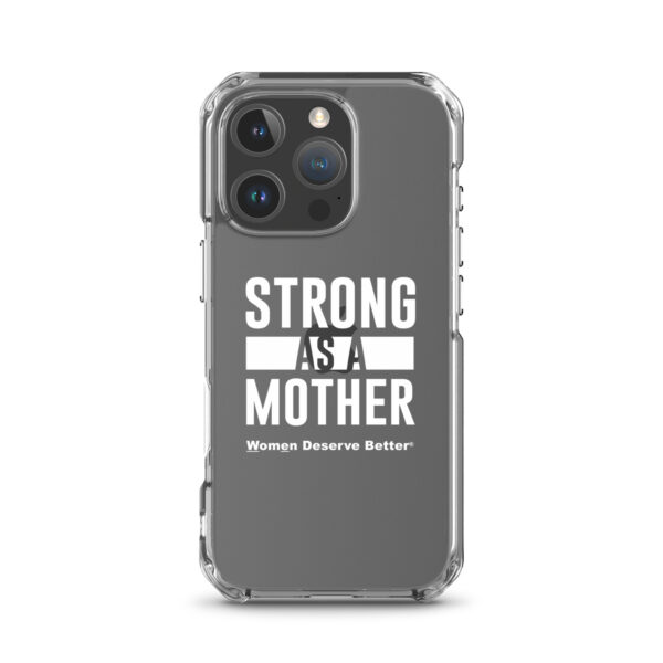 Strong as a Mother Clear Case for iPhone® White Text - Image 43