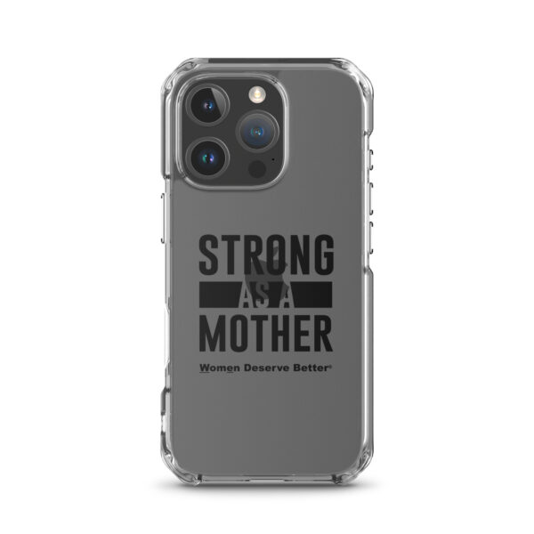 Strong as a Mother Clear Case for iPhone® Black Text - Image 44