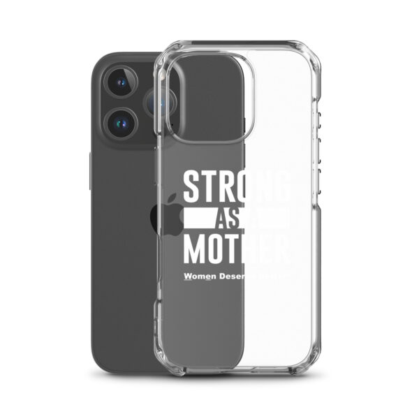 Strong as a Mother Clear Case for iPhone® White Text - Image 44