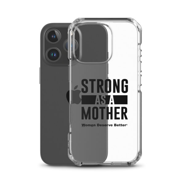 Strong as a Mother Clear Case for iPhone® Black Text - Image 45