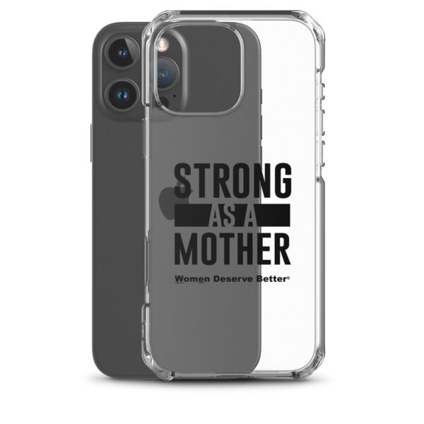 Strong as a Mother Clear Case for iPhone® Black Text - Image 43