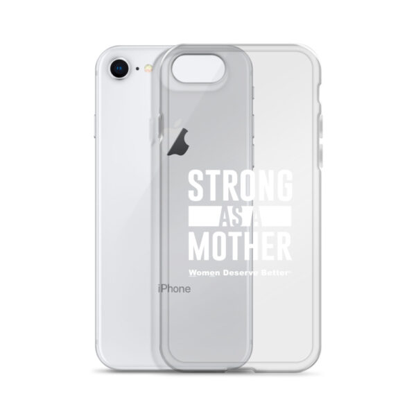 Strong as a Mother Clear Case for iPhone® White Text - Image 48