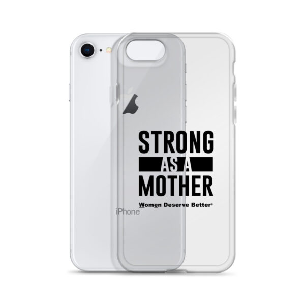 Strong as a Mother Clear Case for iPhone® Black Text - Image 48