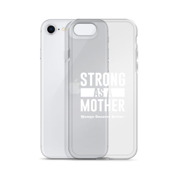 Strong as a Mother Clear Case for iPhone® White Text - Image 50