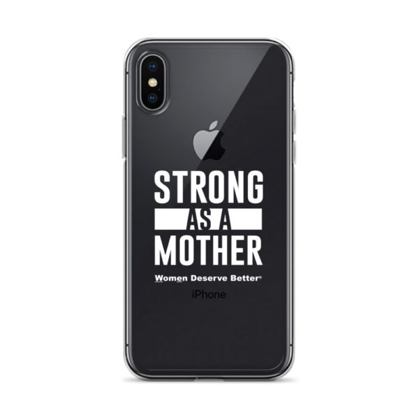 Strong as a Mother Clear Case for iPhone® White Text - Image 51