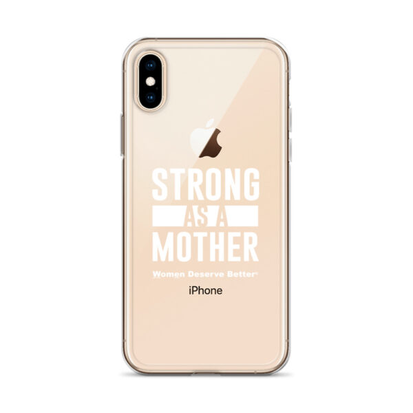 Strong as a Mother Clear Case for iPhone® White Text - Image 53