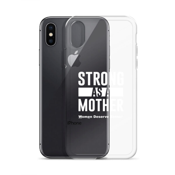 Strong as a Mother Clear Case for iPhone® White Text - Image 52