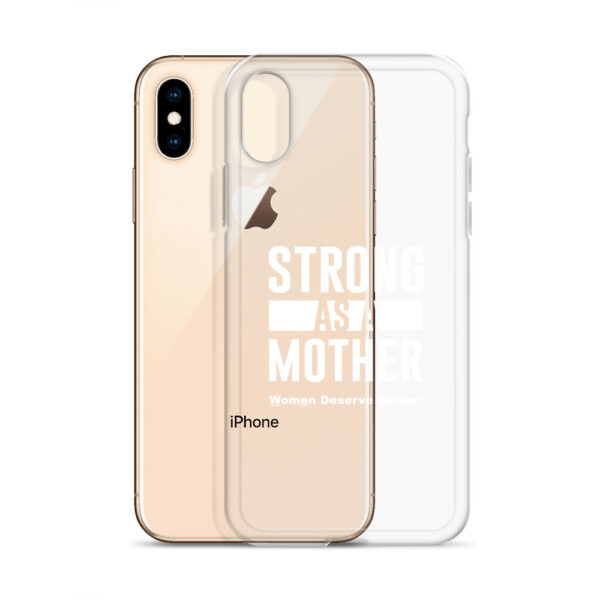 Strong as a Mother Clear Case for iPhone® White Text - Image 54