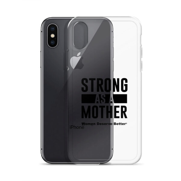 Strong as a Mother Clear Case for iPhone® Black Text - Image 52