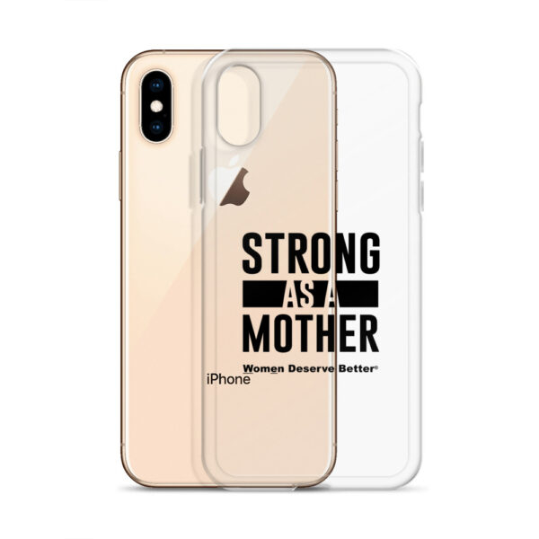 Strong as a Mother Clear Case for iPhone® Black Text - Image 54