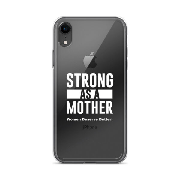 Strong as a Mother Clear Case for iPhone® White Text - Image 55