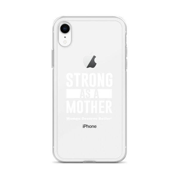 Strong as a Mother Clear Case for iPhone® White Text - Image 57