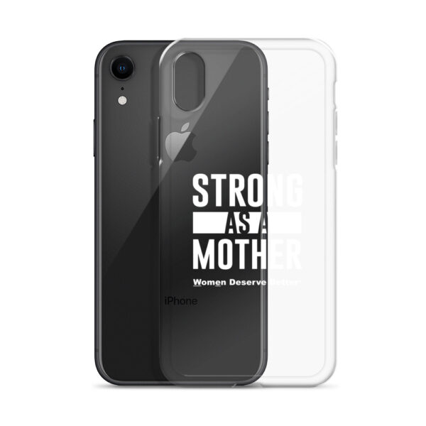 Strong as a Mother Clear Case for iPhone® White Text - Image 56