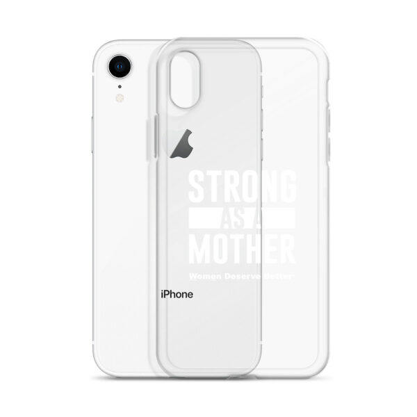 Strong as a Mother Clear Case for iPhone® White Text - Image 58