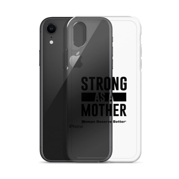 Strong as a Mother Clear Case for iPhone® Black Text - Image 56