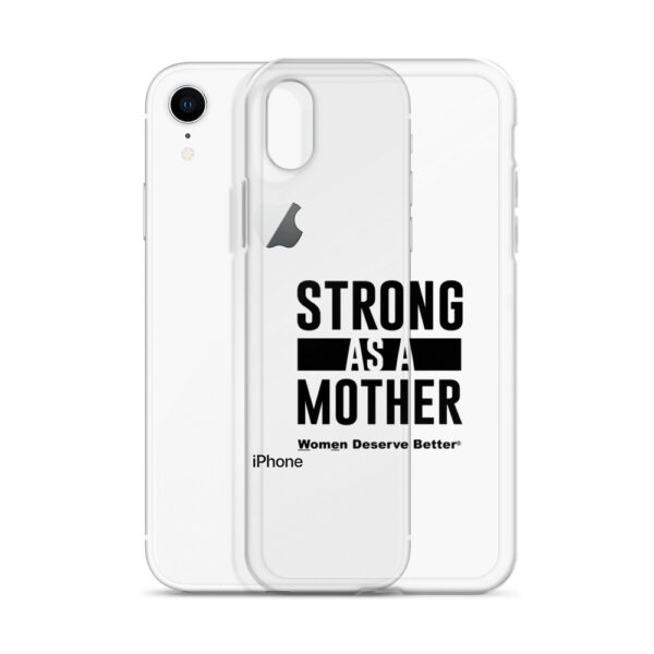 Strong as a Mother Clear Case for iPhone® Black Text - Image 58